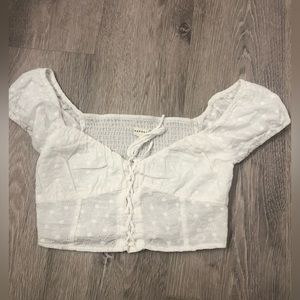 White Lace Crop Top